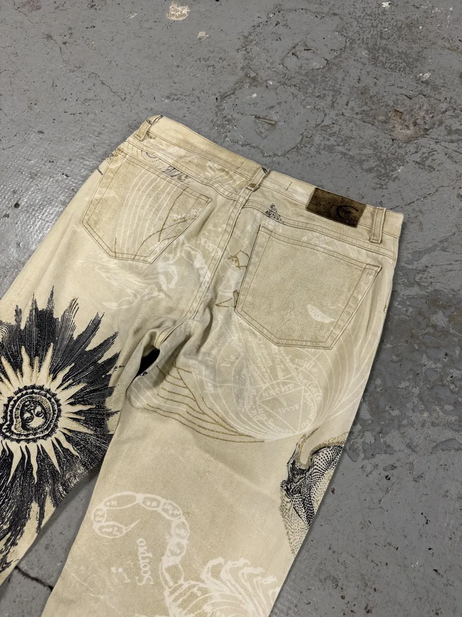 AW2003 Cavalli Astrology Beige Deus Pants - Image 8