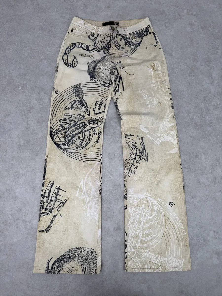 AW2003 Cavalli Beige Astrology Abstract World Pants