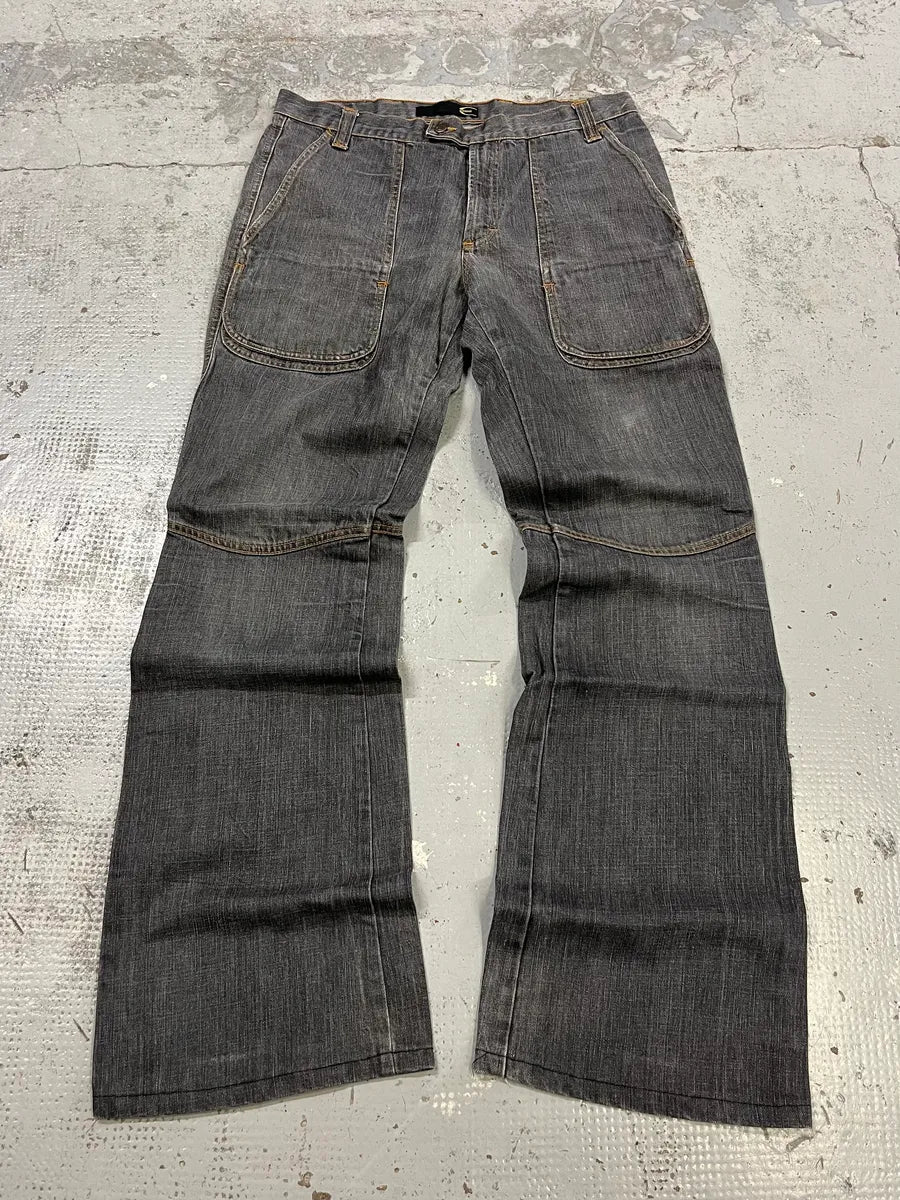 AW2003 Cavalli Cargo Grey Bootcut Denim Jeans - Image 4