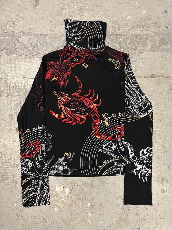 AW2003 Cavalli Galaxy Astro Black Turtleneck Top - Image 7
