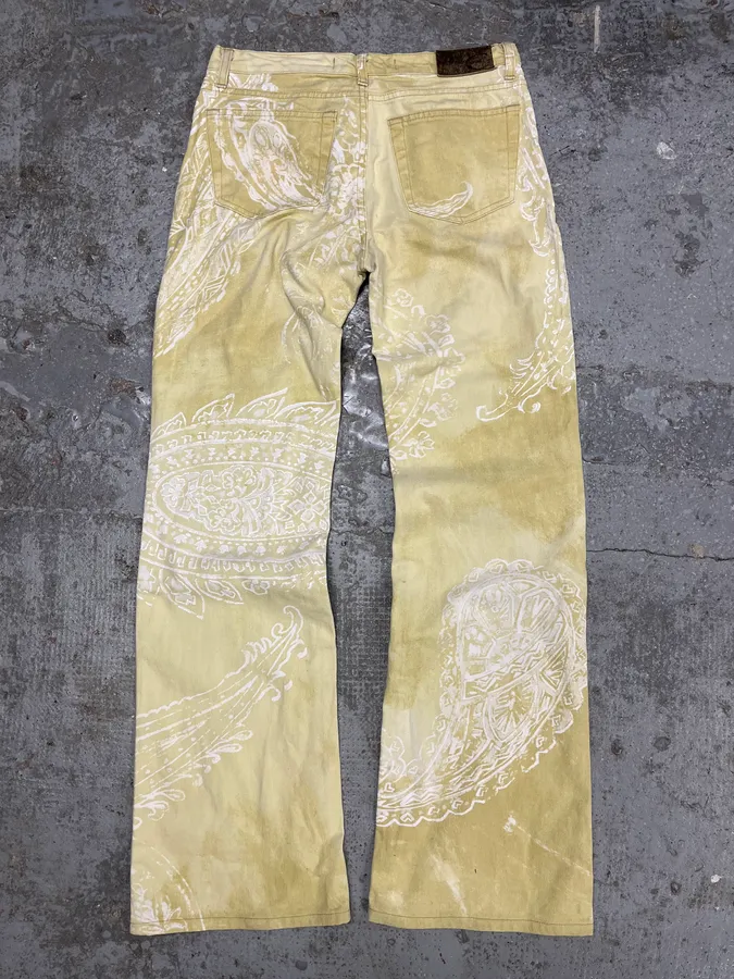 AW2003 Cavalli Light Yellow Astro World Tribal Pants - Image 7