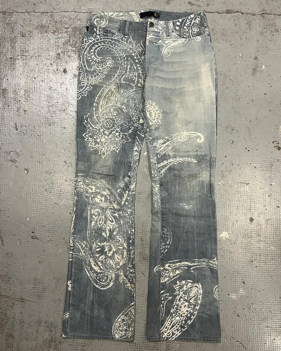 AW2003 Cavalli Ocean Presley Blue & White Ocean Pants