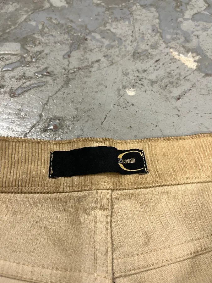 AW2003 Cavalli Overprint Velvet Brown Pants - Image 12