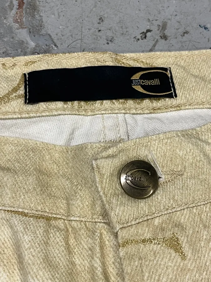 AW2003 Cavalli Propaganda Beige Logo Pants - Image 10