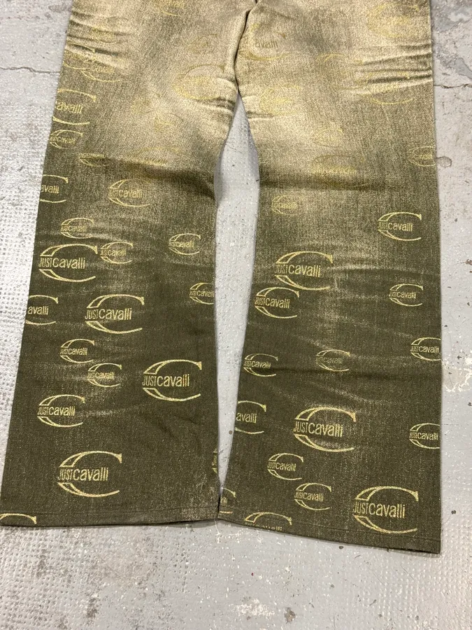 AW2003 Cavalli Propaganda Faded Green Pants - Image 8