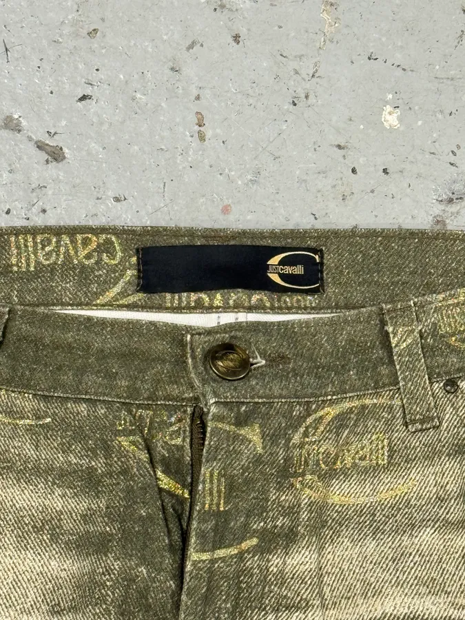AW2003 Cavalli Propaganda Faded Green Pants - Image 9