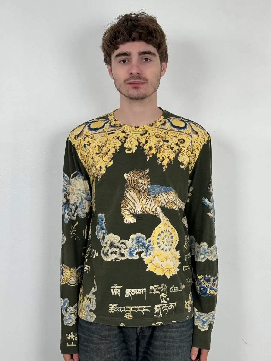 AW2003 Cavalli Spiritual Tiger Asian Green Longsleeves - Image 2
