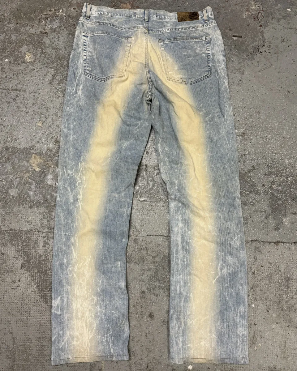 AW2003 Cavalli Sun Faded Blue Yellowish Pants - Image 2