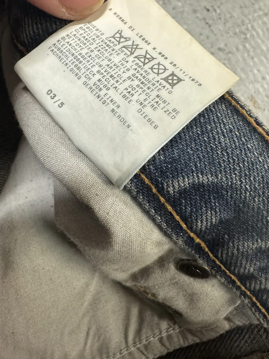 AW2003 Cavalli Two Tone Hybrid Blue Leather Denim Jeans - Image 9