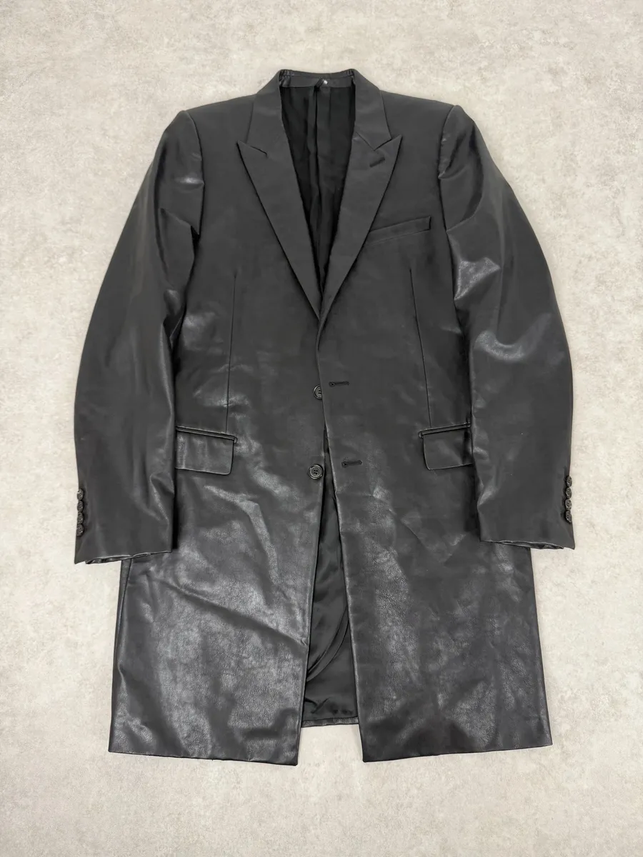 AW2003 Dior PVC Black Luster Obscure Trench Coat by Hedi Slimane - Image 6