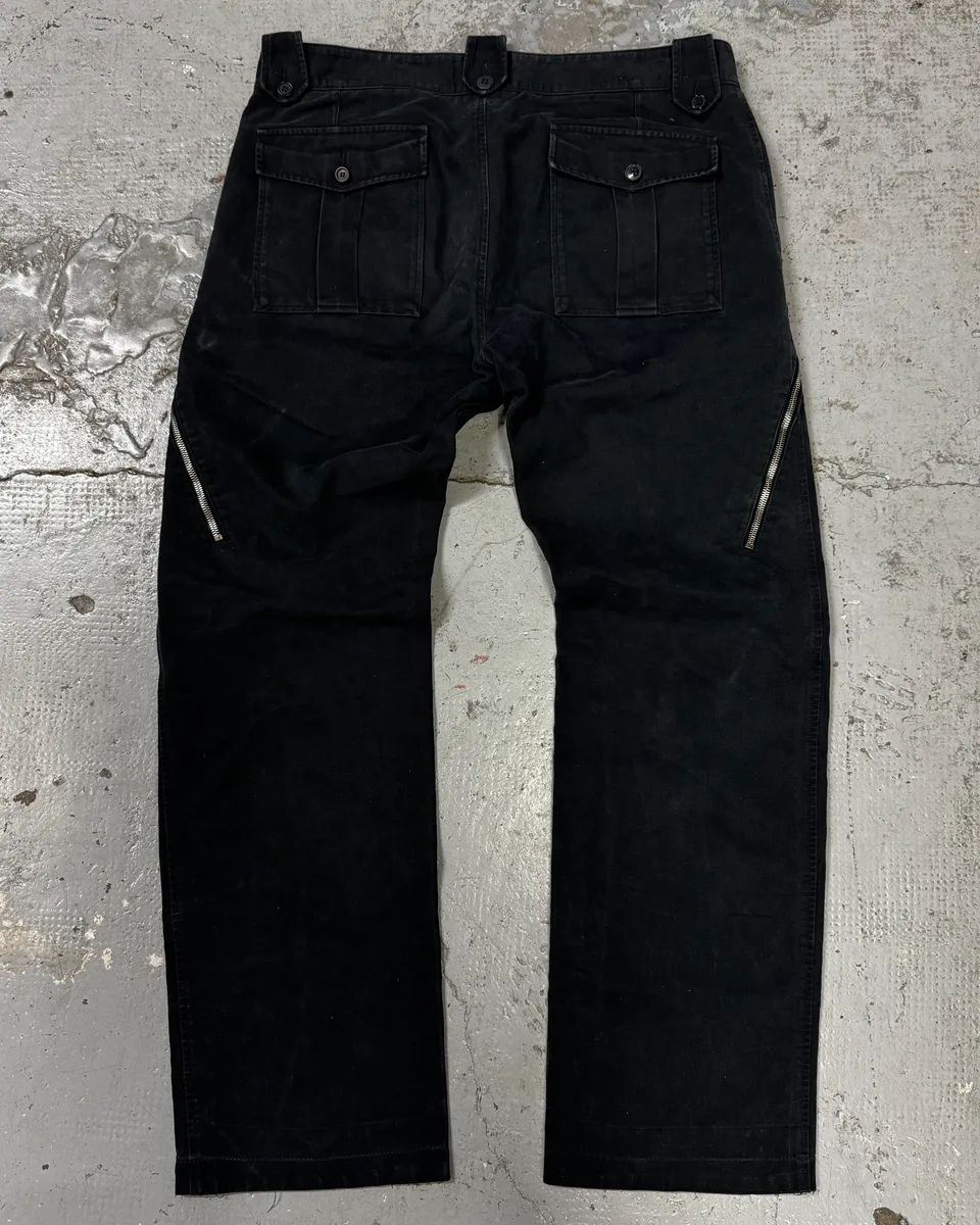 AW2003 Dolce & Gabbana Anatomic Black Zips Pants - Image 6