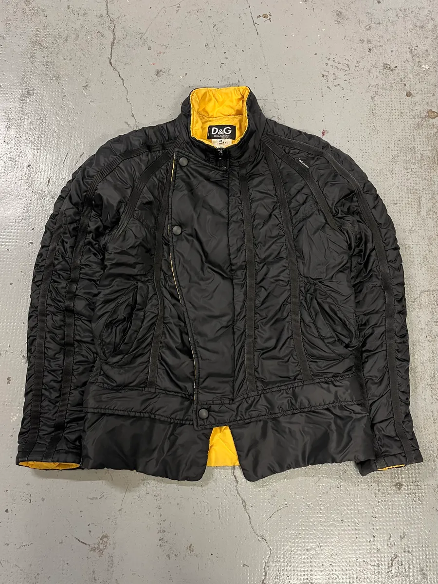 AW2003 Dolce & Gabbana Astro Black & Yellow Puffer Jacket