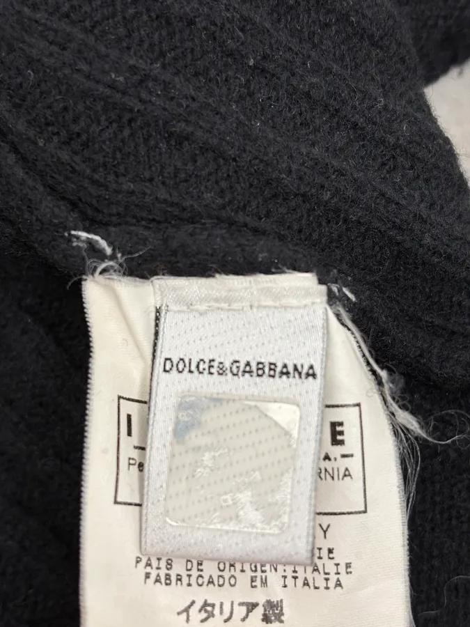 AW2003 Dolce & Gabbana Asymmetrical Navy Zip-up Sweater - Image 11