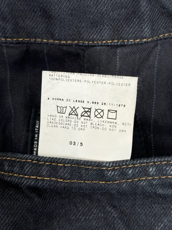 AW2003 Dolce & Gabbana Black Faded Denim Raw Denim Jacket - Image 11