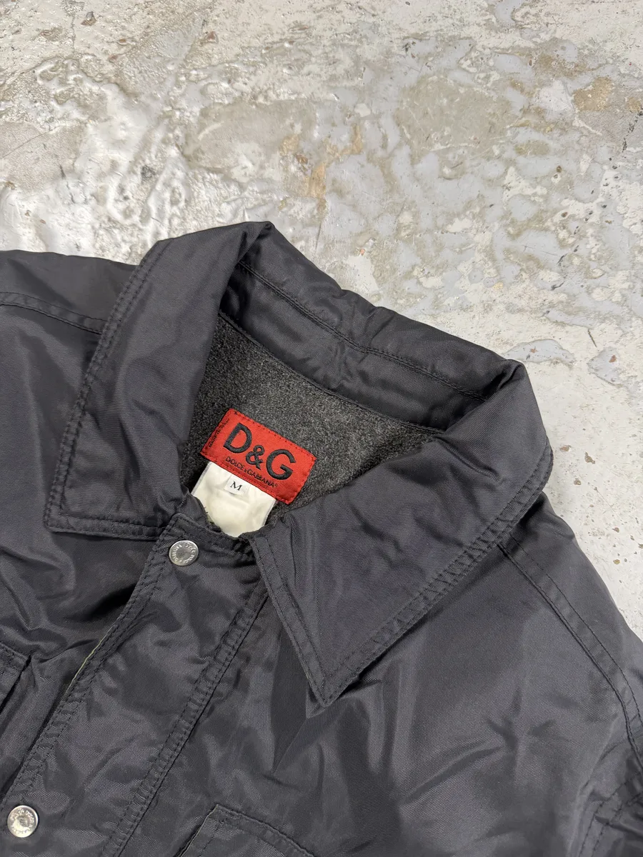 AW2003 Dolce & Gabbana Black & Khaki Green Nylon Jacket - Image 6
