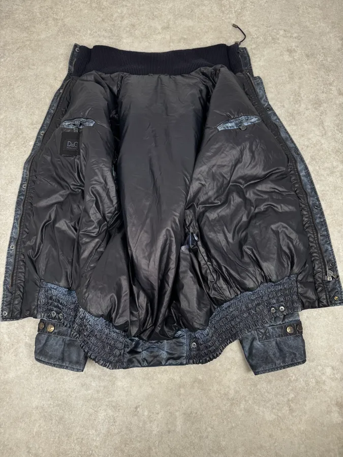 AW2003 Dolce & Gabbana Blue Aviator Bondage Jacket - Image 10