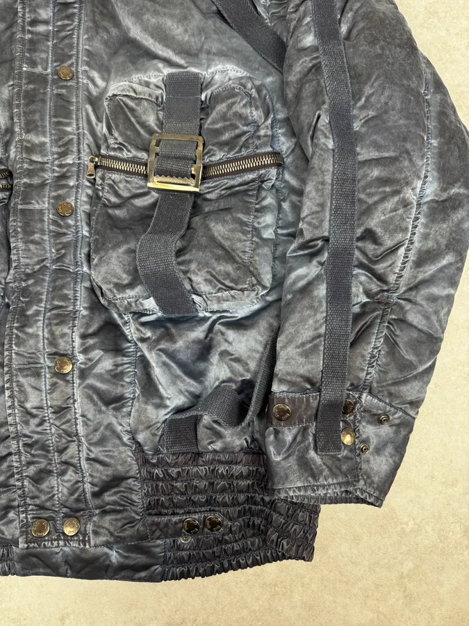 AW2003 Dolce & Gabbana Blue Aviator Bondage Jacket - Image 11