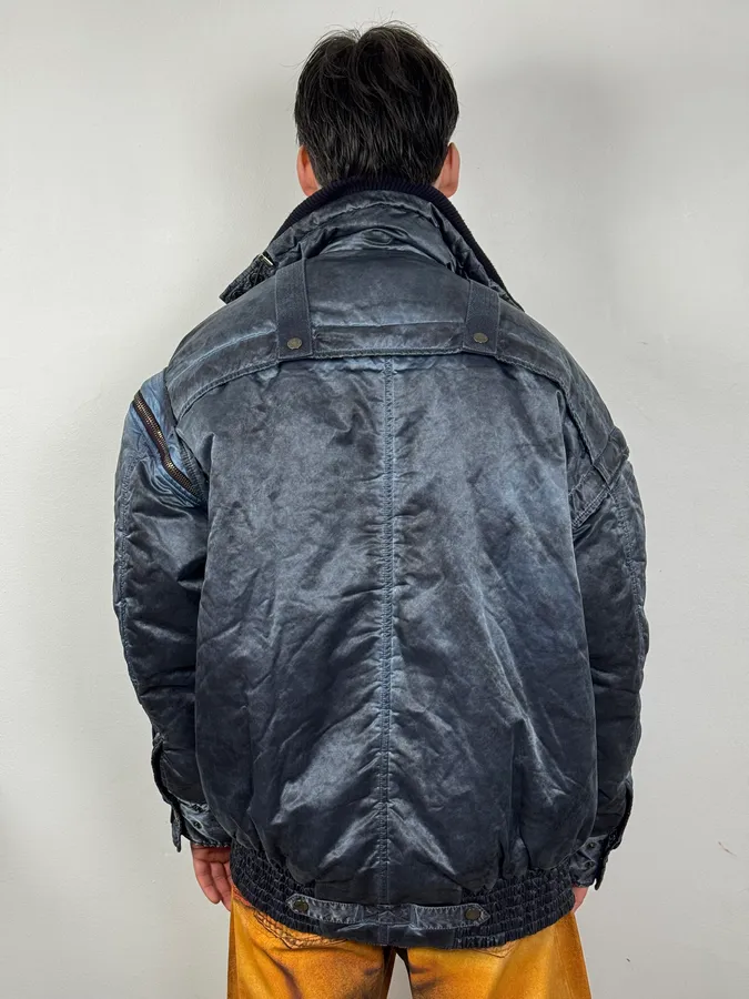 AW2003 Dolce & Gabbana Blue Aviator Bondage Jacket - Image 4