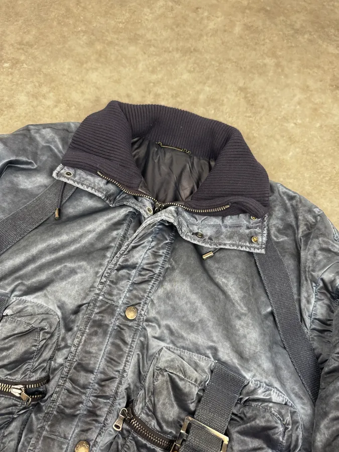 AW2003 Dolce & Gabbana Blue Aviator Bondage Jacket - Image 8