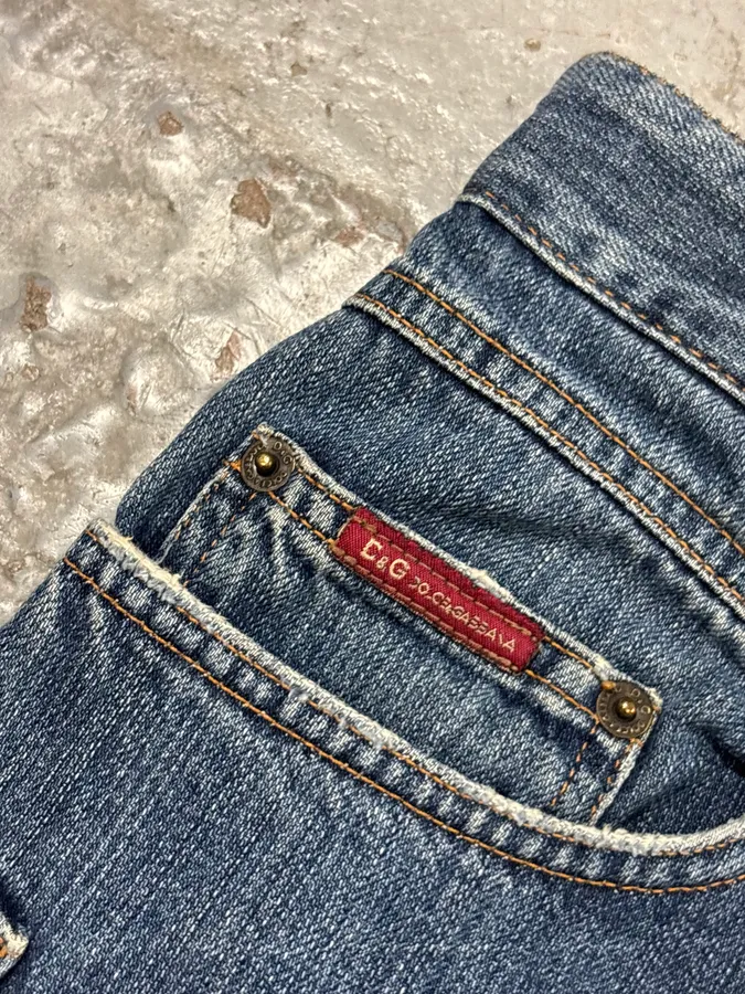 AW2003 Dolce & Gabbana Blue Denim Bootcut Jeans - Image 9