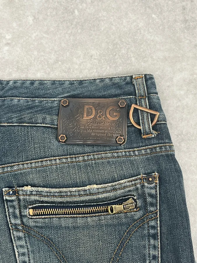 AW2003 Dolce & Gabbana Blue Faded Denim Jeans - Image 10