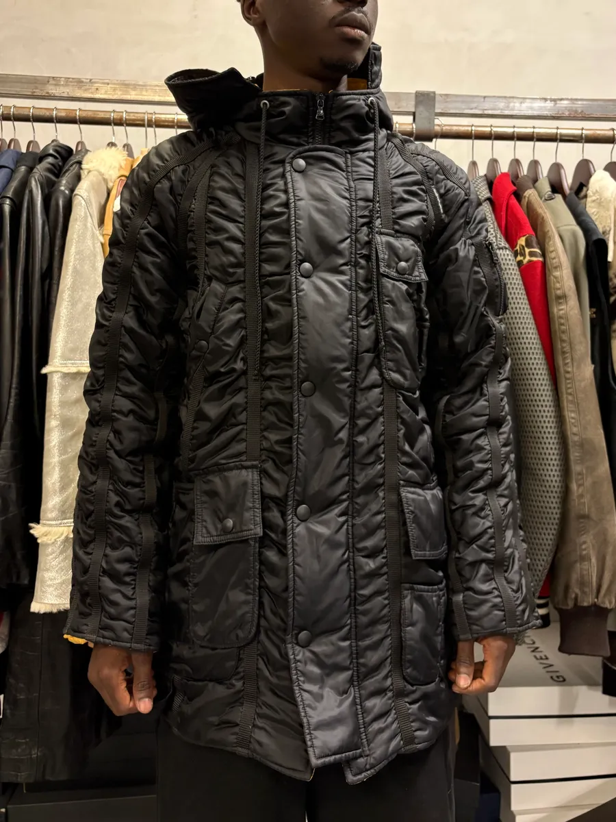AW2003 Dolce & Gabbana Bondage Cargo Black Hooded Jacket - Image 2