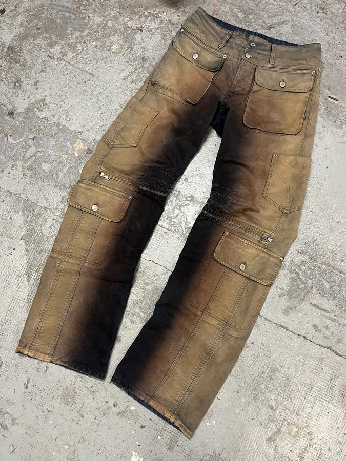 AW2003 Dolce & Gabbana Bronze Gradient Double Waist Cargo Pants - Image 5