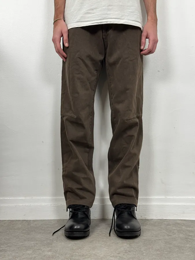 AW2003 Dolce & Gabbana Brown Detachable Waist Zip Pants - Image 2