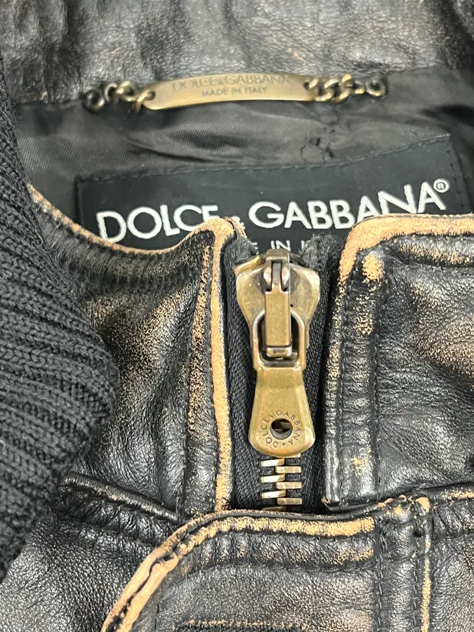 AW2003 Dolce & Gabbana Brown Faded Zip Bomber Cargo Pocket Jacket - Image 12