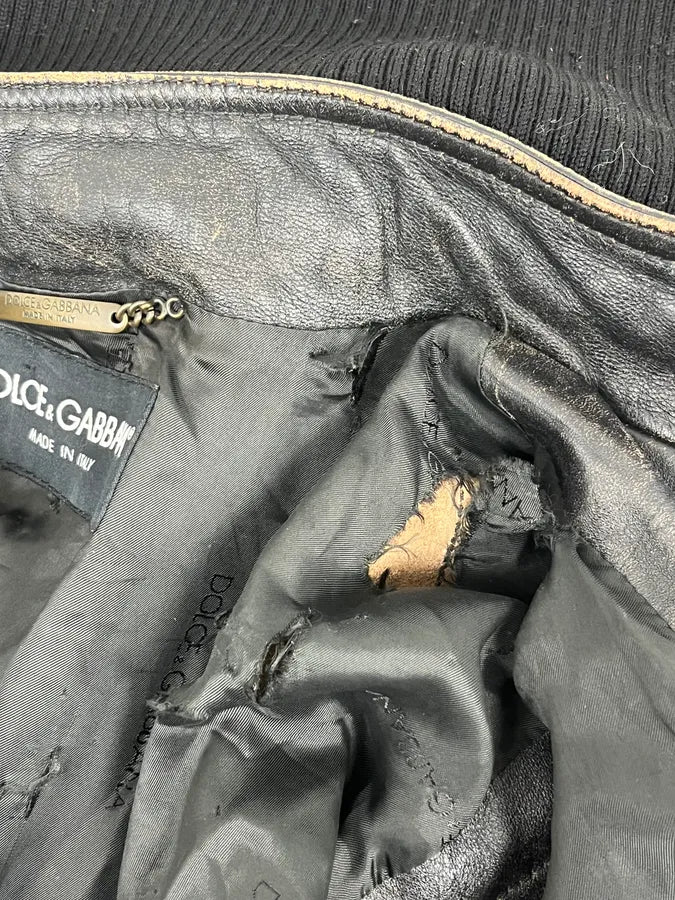 AW2003 Dolce & Gabbana Brown Faded Zip Bomber Cargo Pocket Jacket - Image 14