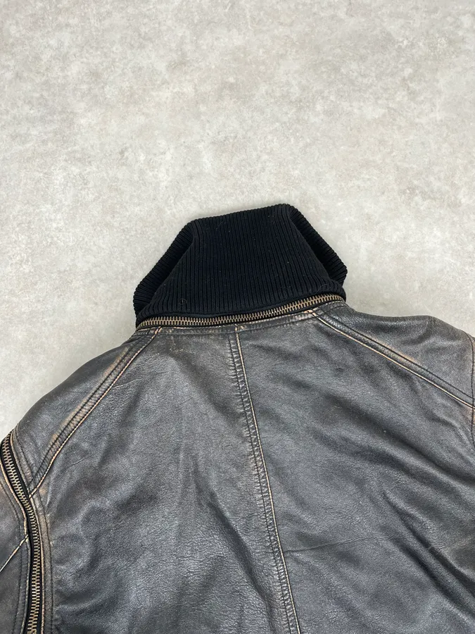 AW2003 Dolce & Gabbana Brown Faded Zip Bomber Cargo Pocket Jacket - Image 8