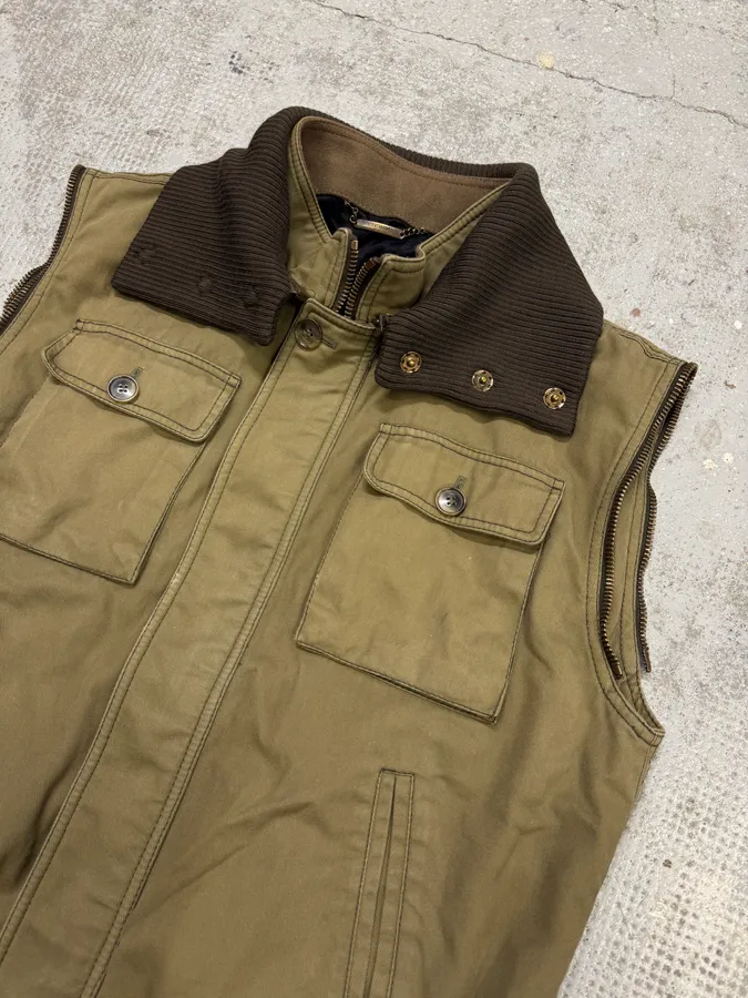 AW2003 Dolce & Gabbana Cargo Khaki Vest Jacket - Image 2