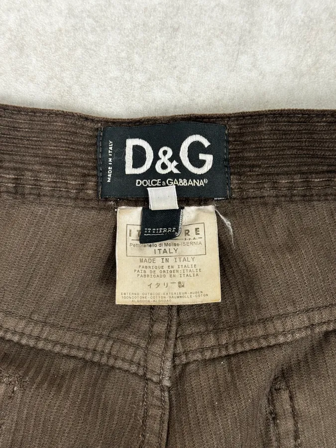 AW2003 Dolce & Gabbana Cozy Large Brown Velvet Pants - Image 10