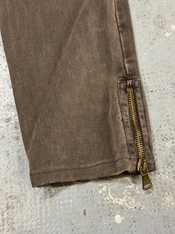 AW2003 Dolce & Gabbana Detachable Zip Waist Brown Jeans - Image 8