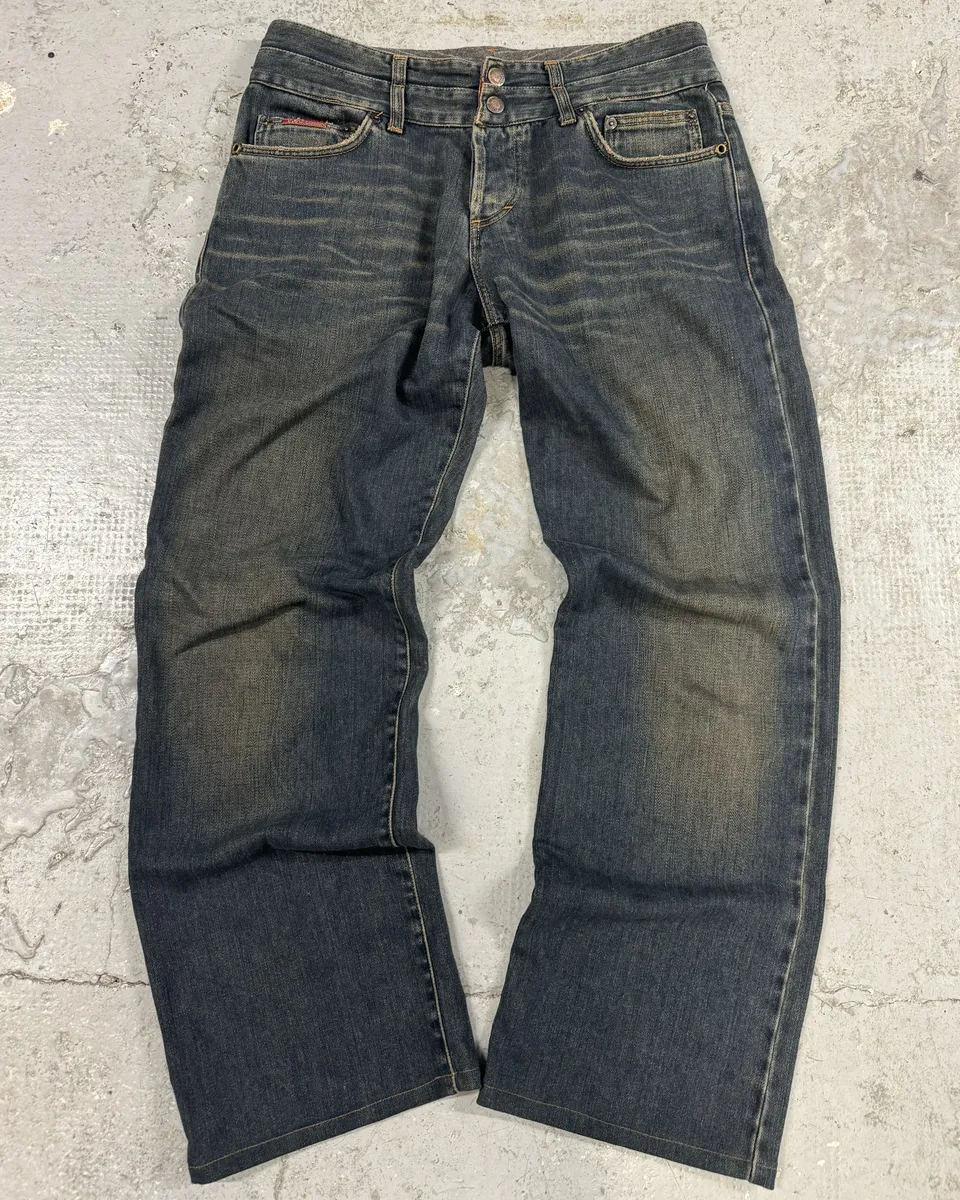 AW2003 Dolce & Gabbana Double Waisted Faded Denim Jeans