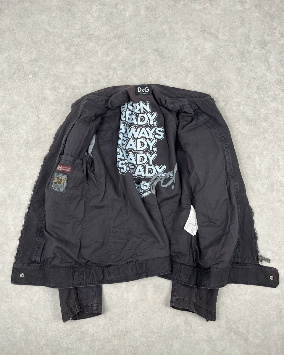 AW2003 Dolce & Gabbana Faded Brown Zip-Up Jacket - Image 6