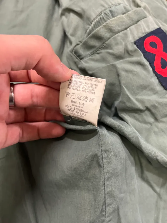 AW2003 Dolce & Gabbana Faded Green Bondage Utility Cargo Jacket - Image 13