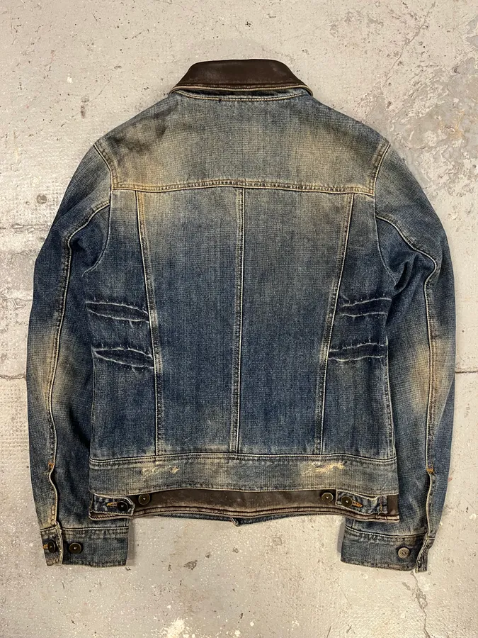 AW2003 Dolce & Gabbana Faded Stone Washed Denim Jacket - Image 3
