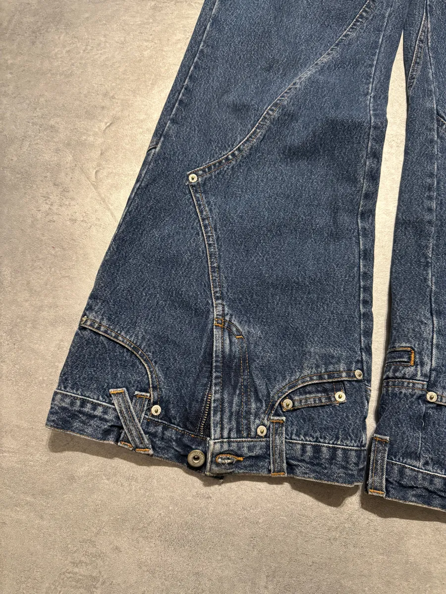 AW2003 Dolce & Gabbana Flared Trompe Loeil Jeans - Image 4