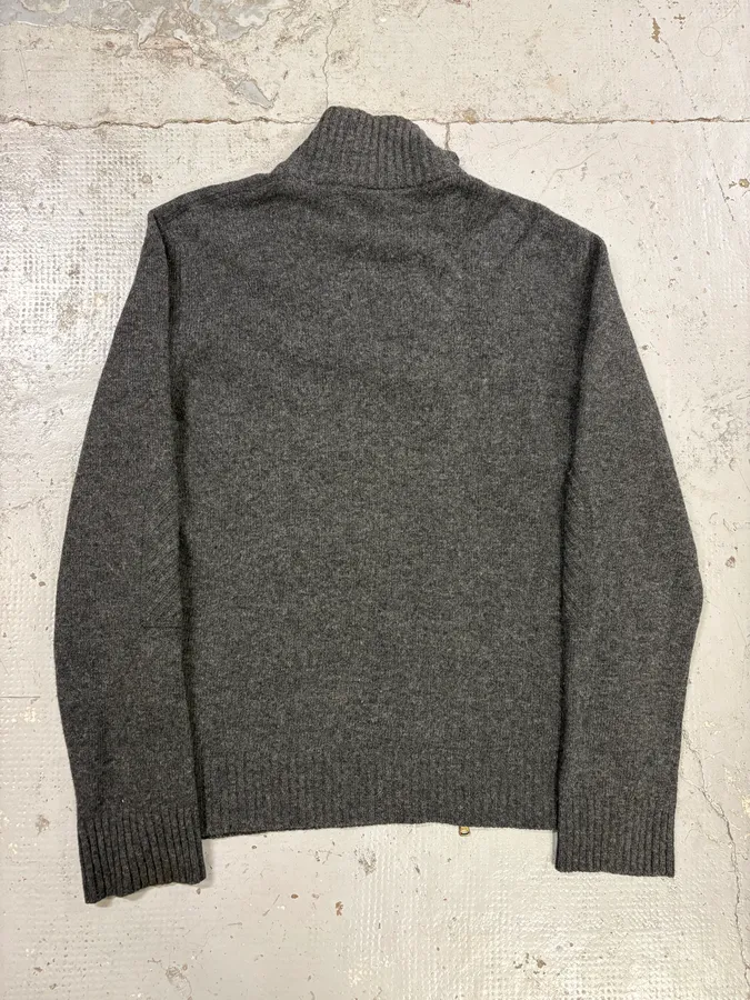 AW2003 Dolce & Gabbana Grey Asymmetrical Wool Cardigan Sweater - Image 6