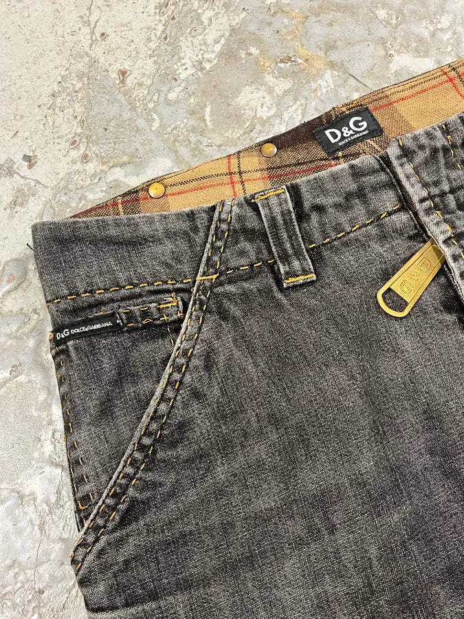 AW2003 Dolce & Gabbana Grey Brut Cargo Denim Jeans - Image 8