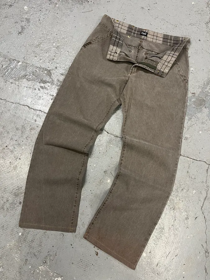 AW2003 Dolce & Gabbana Grey Cargo Straight Cozy Pants - Image 6