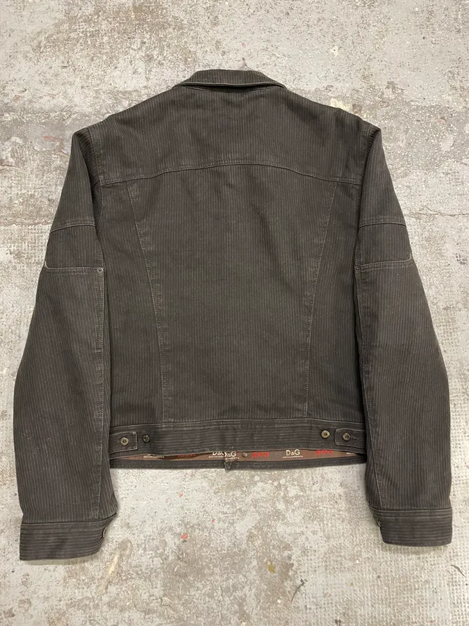AW2003 Dolce & Gabbana Grey Corduroy Buttoned Jacket - Image 6