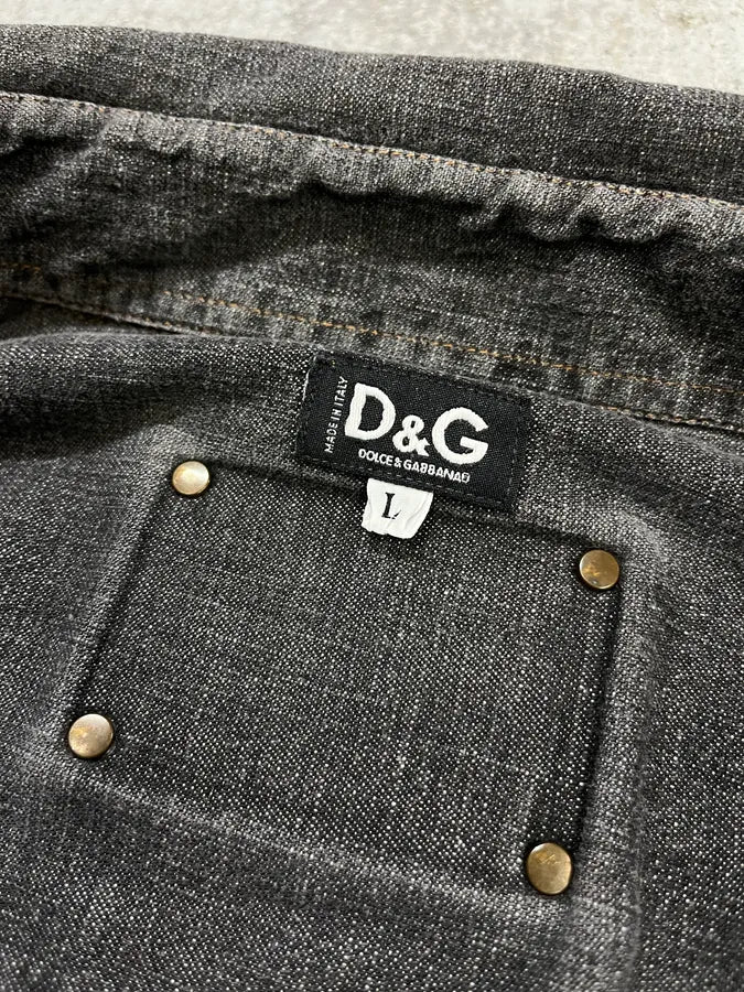 AW2003 Dolce & Gabbana Grey Denim Shirt - Image 9