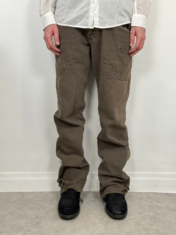 AW2003 Dolce & Gabbana Grey Khaki Cargo Pants - Image 2