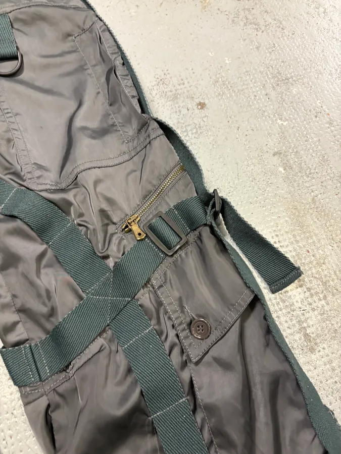 AW2003 Dolce & Gabbana Grey Nylon Bondage Cargo Pants - Image 9