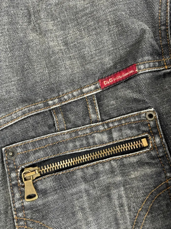 AW2003 Dolce & Gabbana Grey Raw Denim Jacket - Image 10