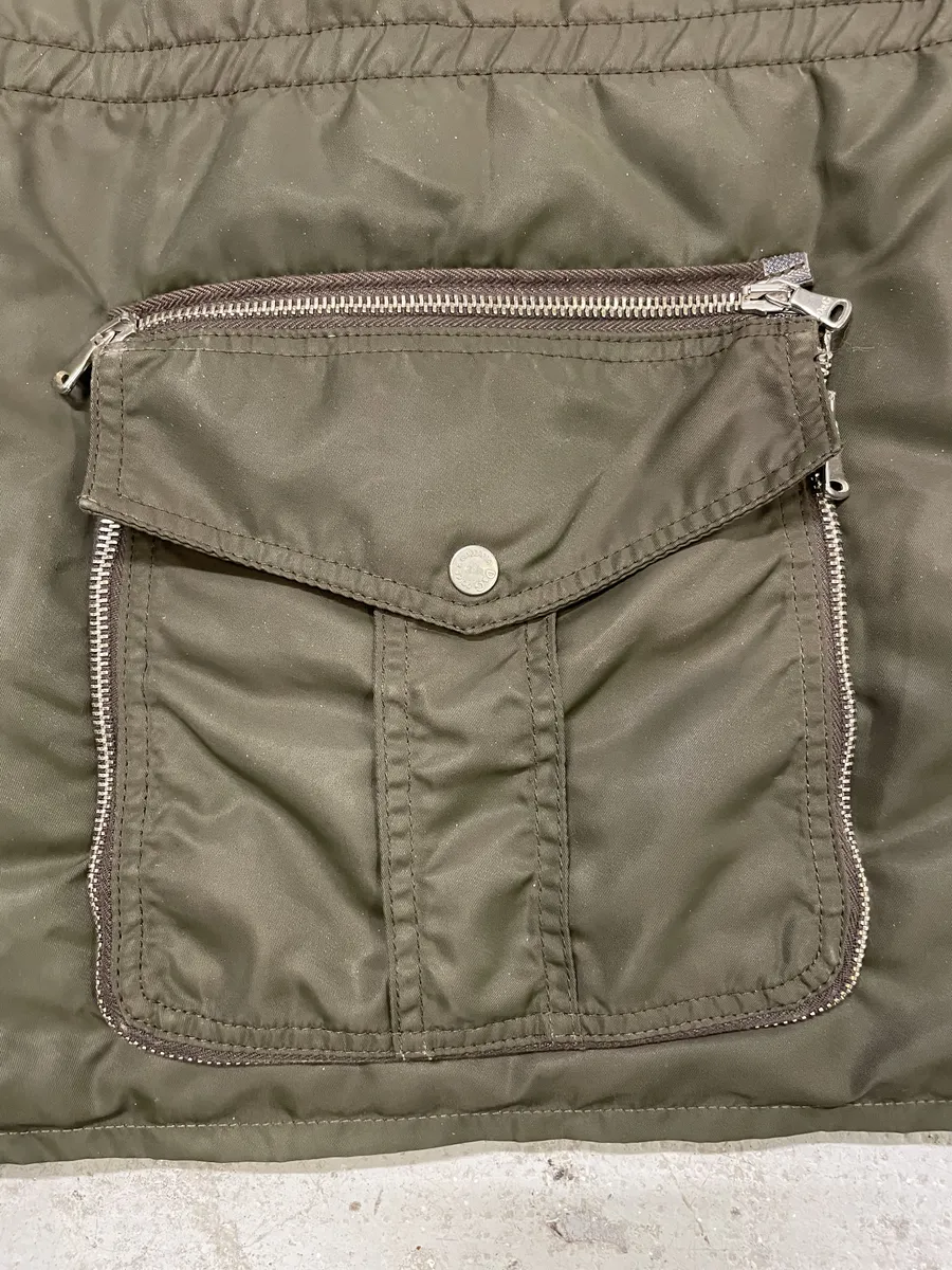 AW2003 Dolce & Gabbana Hunter Multi Zips Detachable Olive Faded Jacket - Image 10