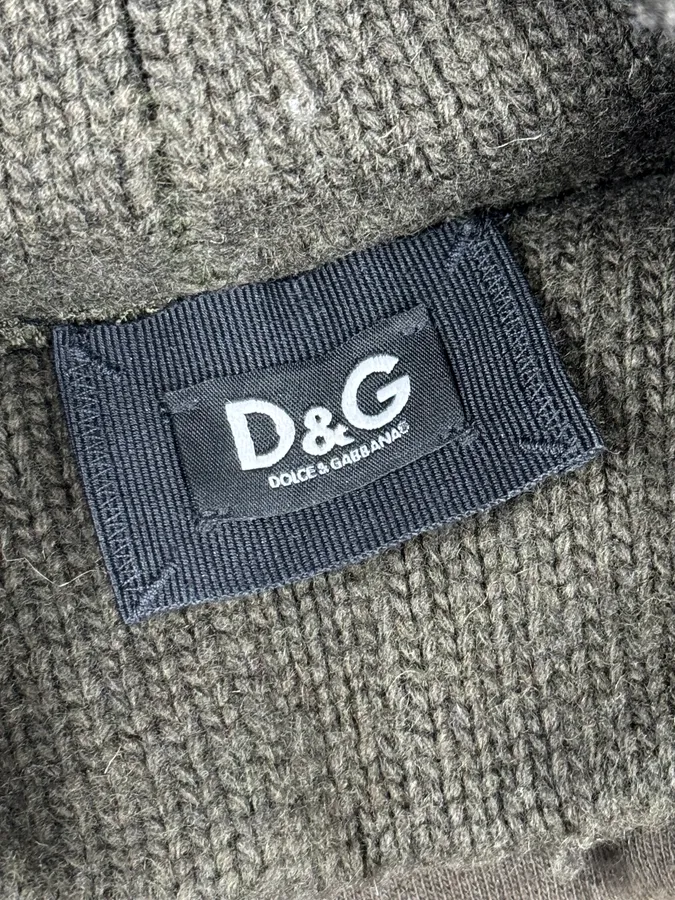 AW2003 Dolce & Gabbana Hybrid Khaki Green Wool Sweater - Image 9