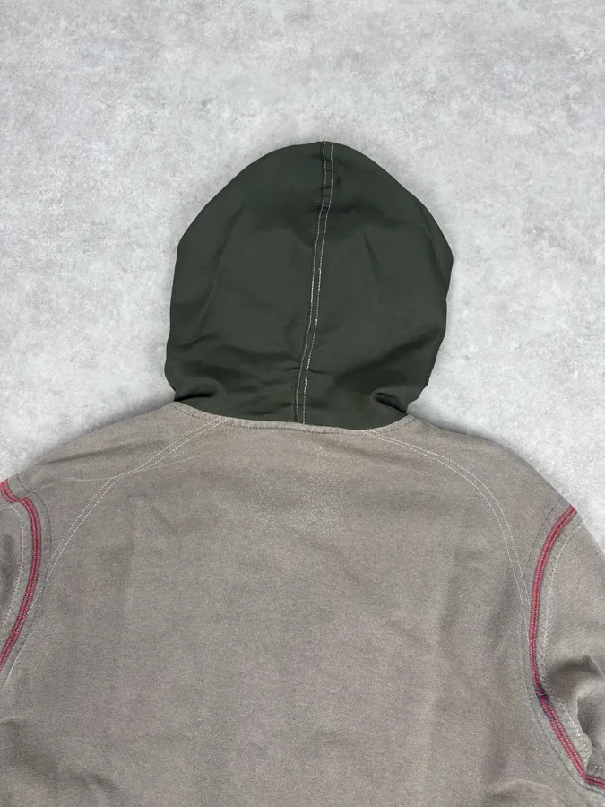 AW2003 Dolce & Gabbana Khaki Hybrid Zip-up Hoodie - Image 6